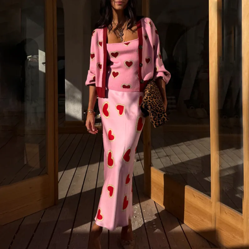 Pink Hearts Dorris Skirt sold by Never Fully Dressed