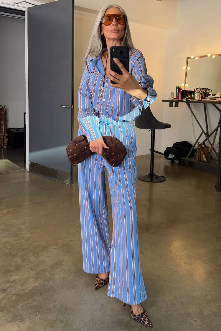 Blue Cotton Stripe Jogger sold by Never Fully Dressed product image thumbnail 4