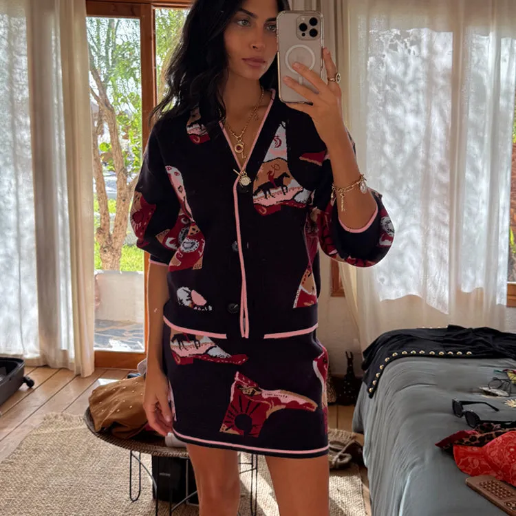 Navy Cowboy Boots Jake Skirt sold by Never Fully Dressed