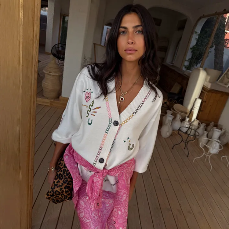 Cream Western Martha Cardigan sold by Never Fully Dressed