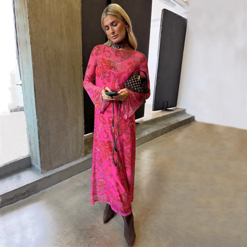 Pink Paisley Mesh Dress sold by Never Fully Dressed