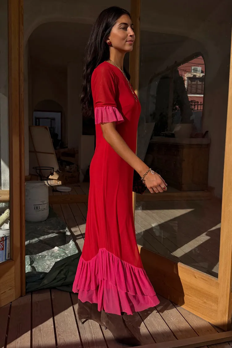 Red and Pink Katie Dress sold by Never Fully Dressed product image thumbnail 2