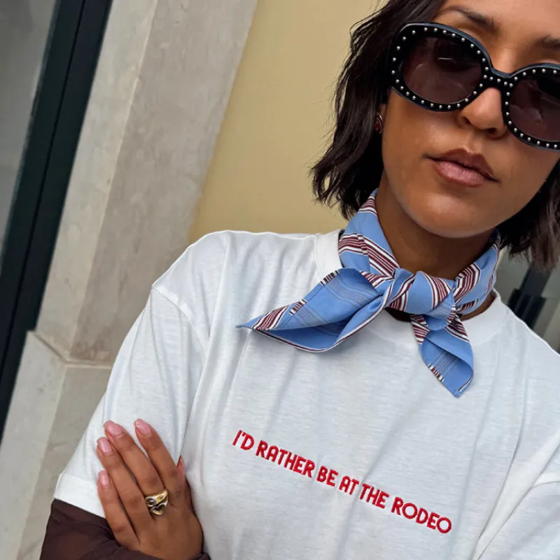 Blue Cotton Stripe Bandana sold by Never Fully Dressed