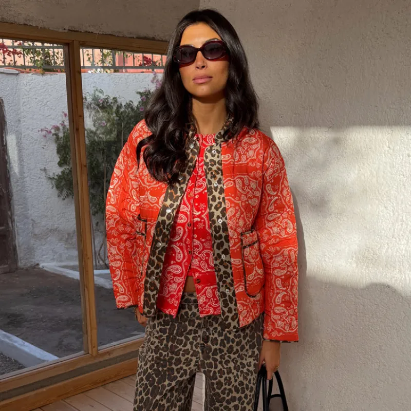 Red Bandana Reversible Jacket sold by Never Fully Dressed