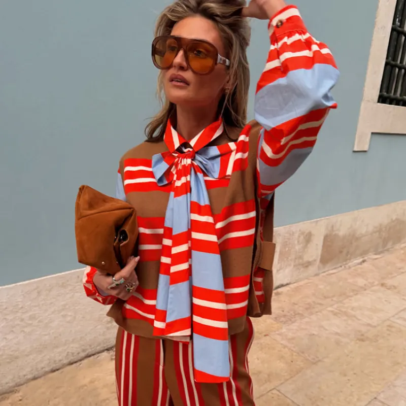 Multi Stripe Tie Shirt made by Never Fully Dressed
