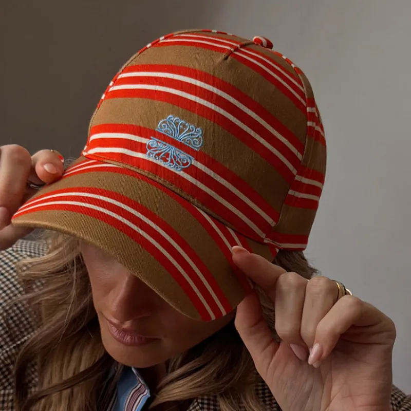 Multi Stripe Cap with NFD embroidery made by Never Fully Dressed