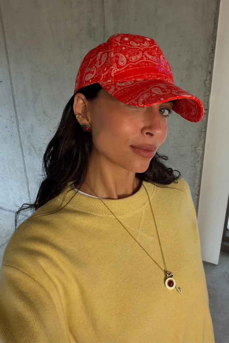 Red Bandana Cap sold by Never Fully Dressed product image thumbnail 2