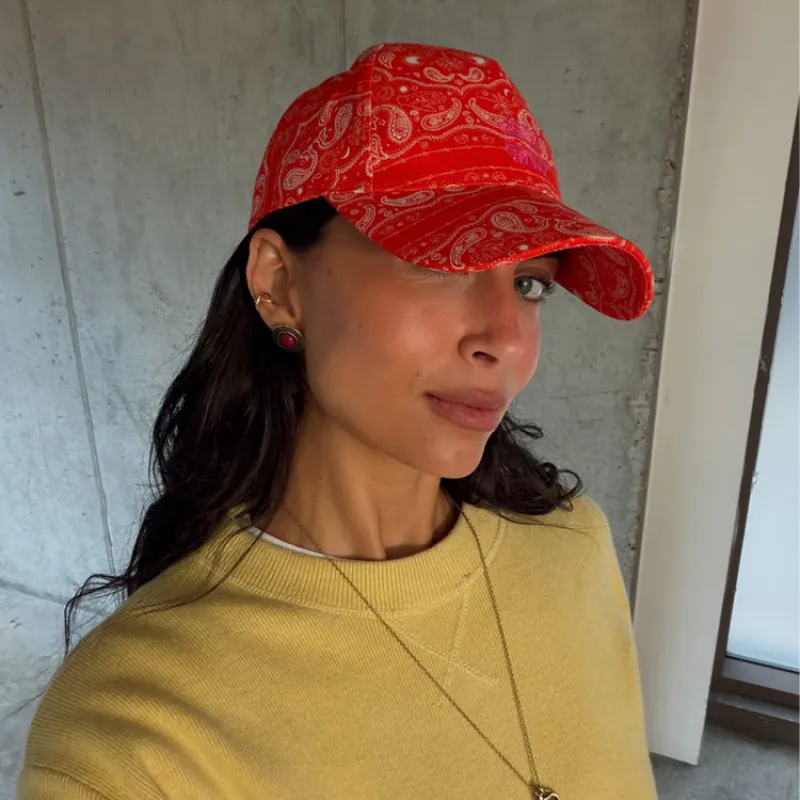 Red Bandana Cap sold by Never Fully Dressed