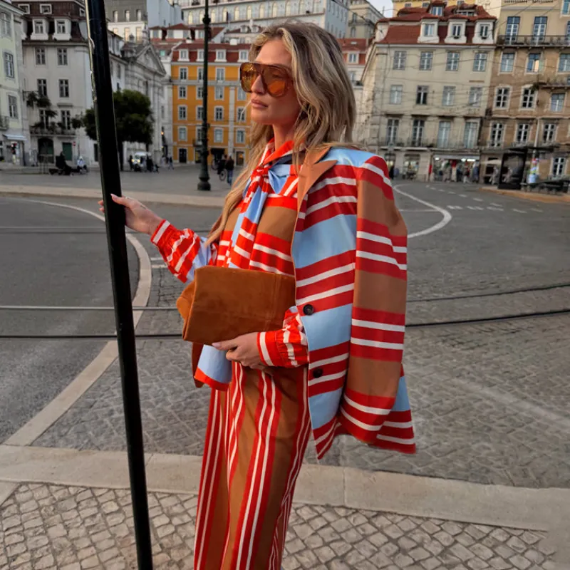 Multi Stripe Blazer made by Never Fully Dressed
