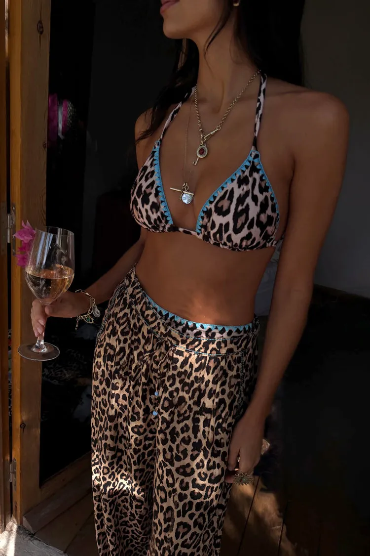 Leopard Whipstitch Triangle Bikini Top sold by Never Fully Dressed product image thumbnail 2
