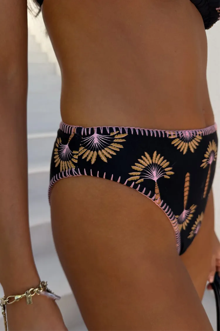 Black Palm Embroidered High Leg Brief sold by Never Fully Dressed product image thumbnail 4