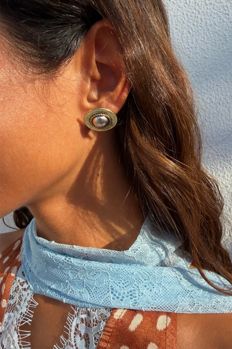 Deloris Silver Circle Earrings sold by Never Fully Dressed product image thumbnail 4