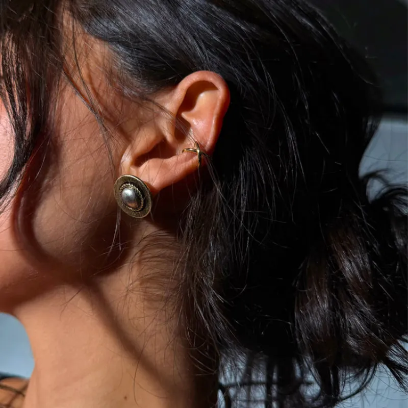 Deloris Silver Circle Earrings made by Never Fully Dressed