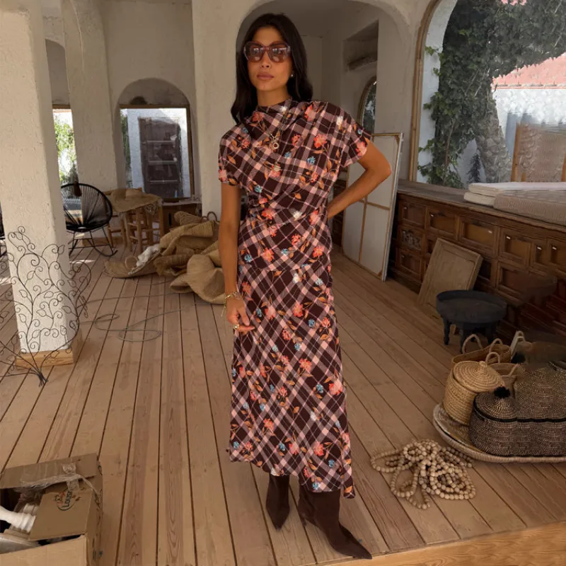 Check Floral Lottie Skirt made by Never Fully Dressed