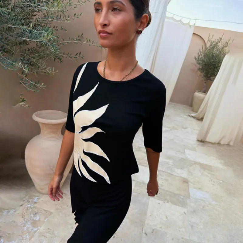 Black Sol Rib T-Shirt made by Never Fully Dressed