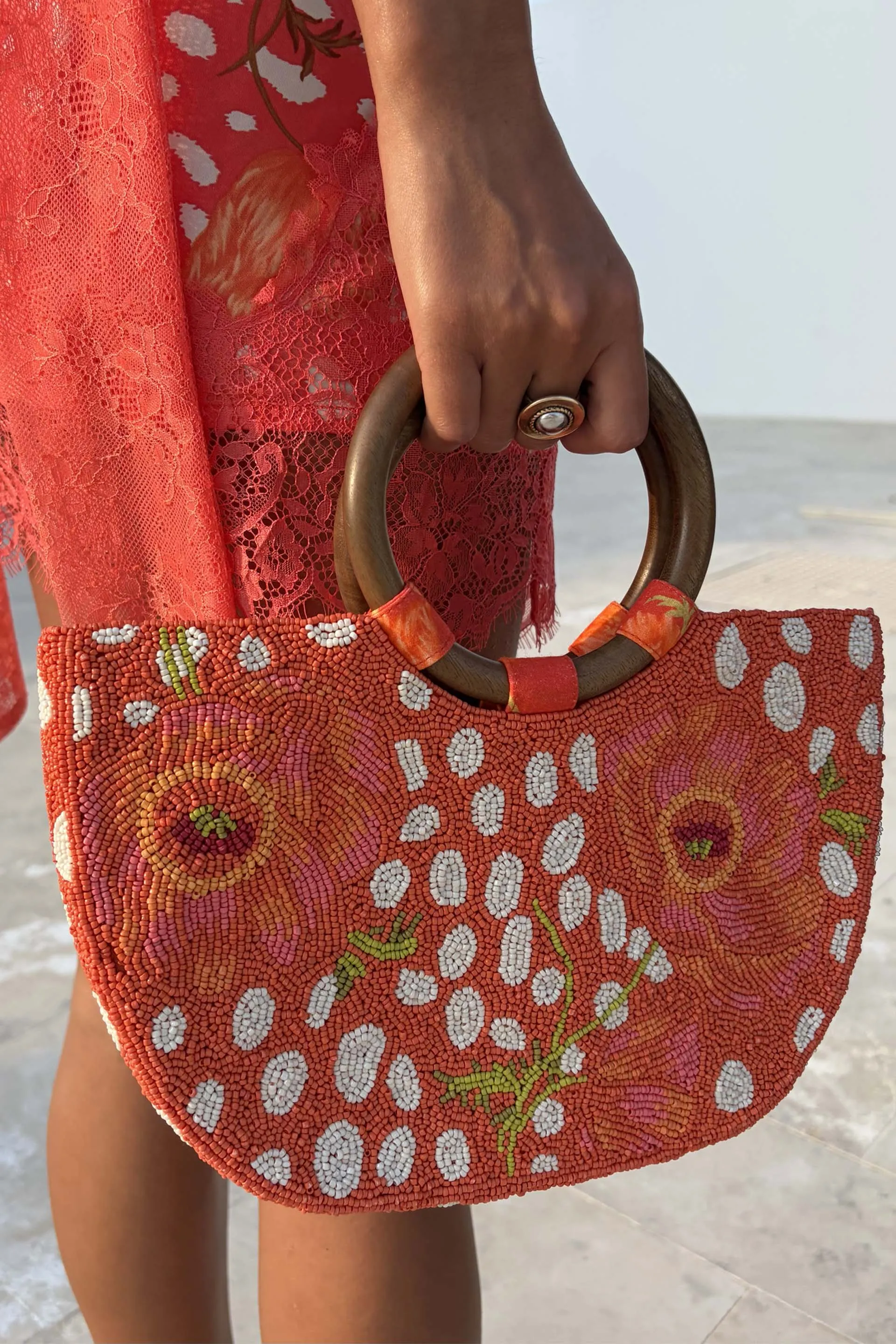 Coral Fawn Beaded Bag sold by Never Fully Dressed product image thumbnail 4