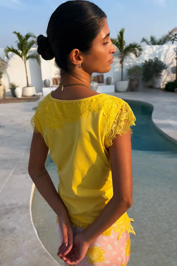 Yellow Lace Insert Top sold by Never Fully Dressed product image thumbnail 5