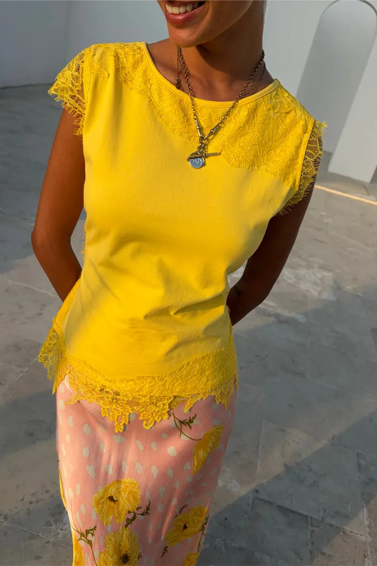 Yellow Lace Insert Top sold by Never Fully Dressed product image thumbnail 4