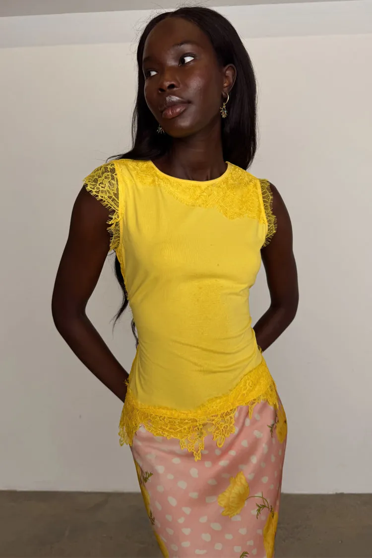 Yellow Lace Insert Top sold by Never Fully Dressed product image thumbnail 2
