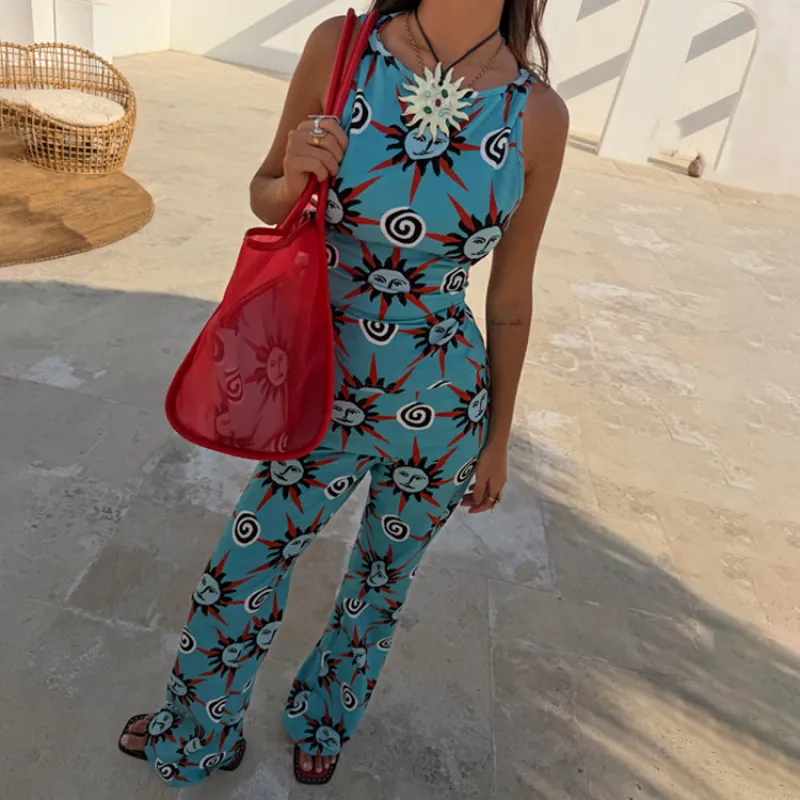 Blue Sun Foldover Trouser sold by Never Fully Dressed