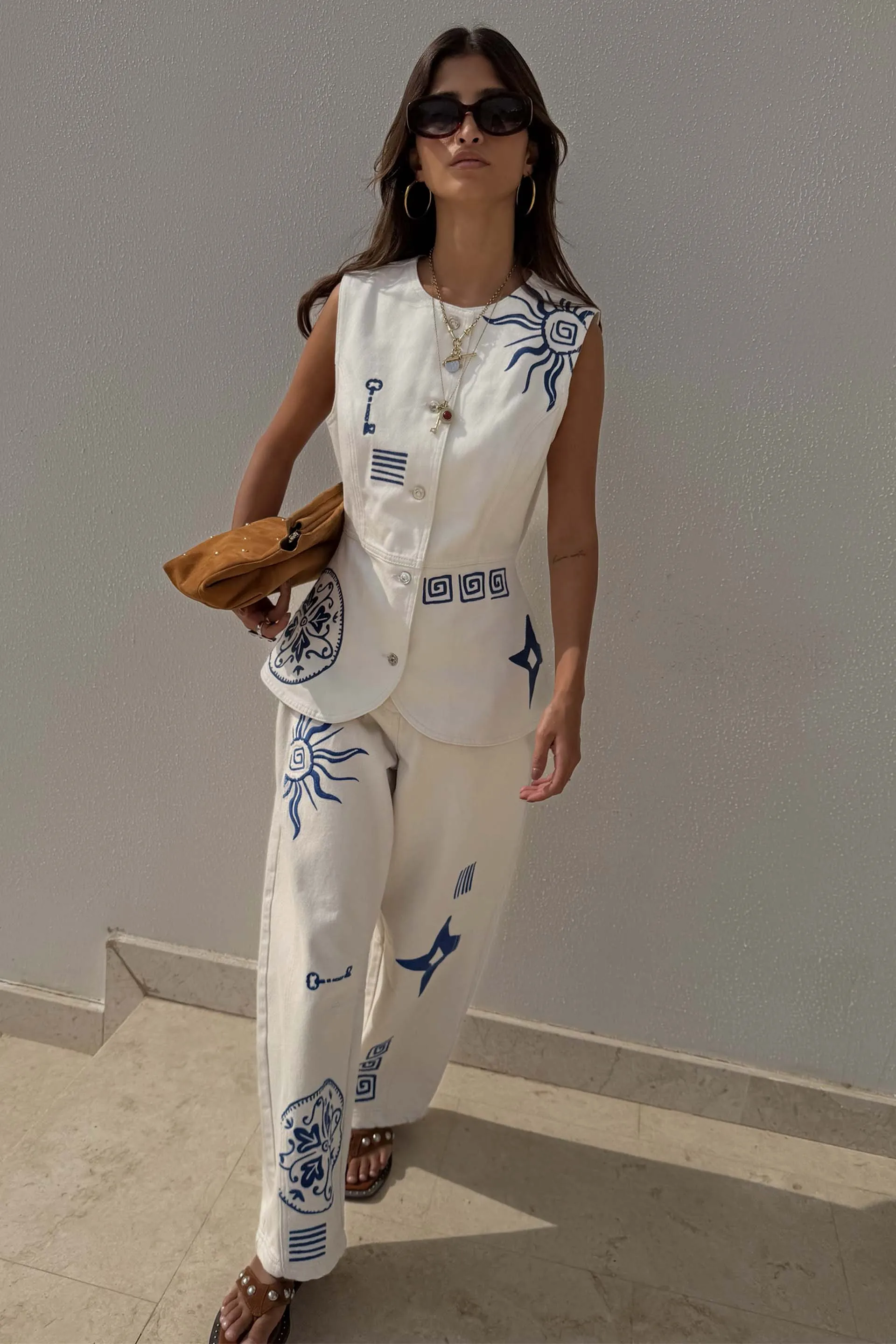 Dolce Vita Embroidered Denim Waistcoat sold by Never Fully Dressed product image thumbnail 4