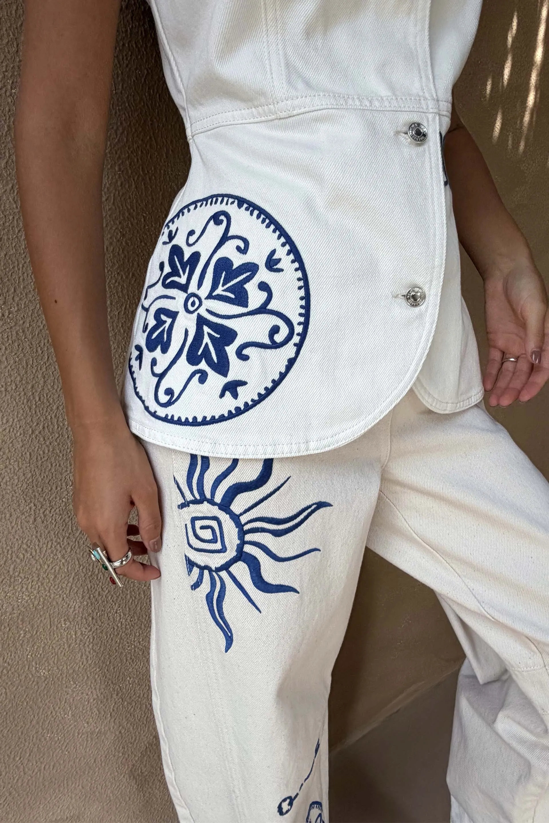 Dolce Vita Embroidered Denim Barrel Leg Jeans sold by Never Fully Dressed product image thumbnail 4