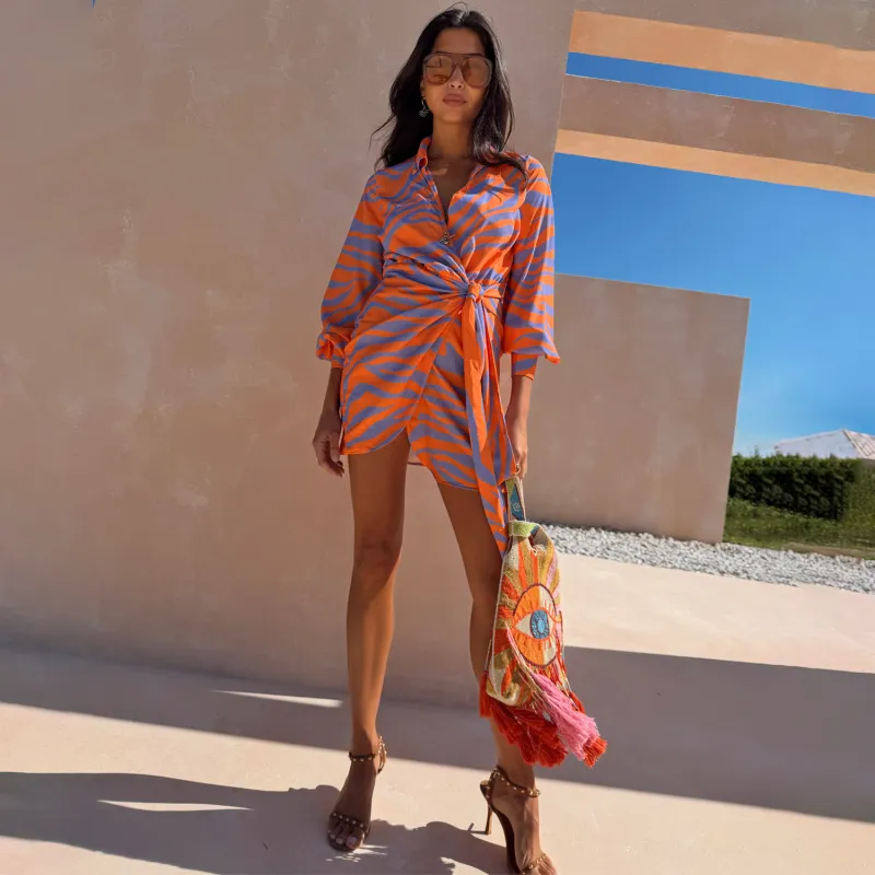 Lilac Zebra Vienna Wrap Dress made by Never Fully Dressed