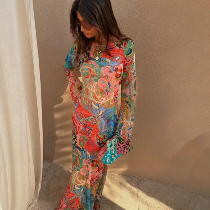 Blue Mari Aria Mesh Dress Petite made by Never Fully Dressed