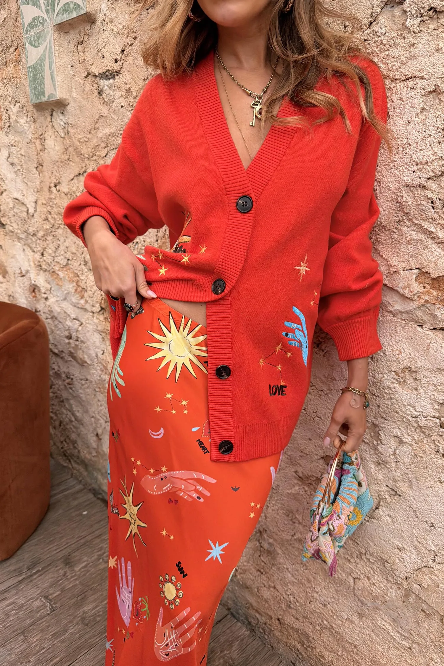 Red Celestial Cardigan sold by Never Fully Dressed product image thumbnail 3