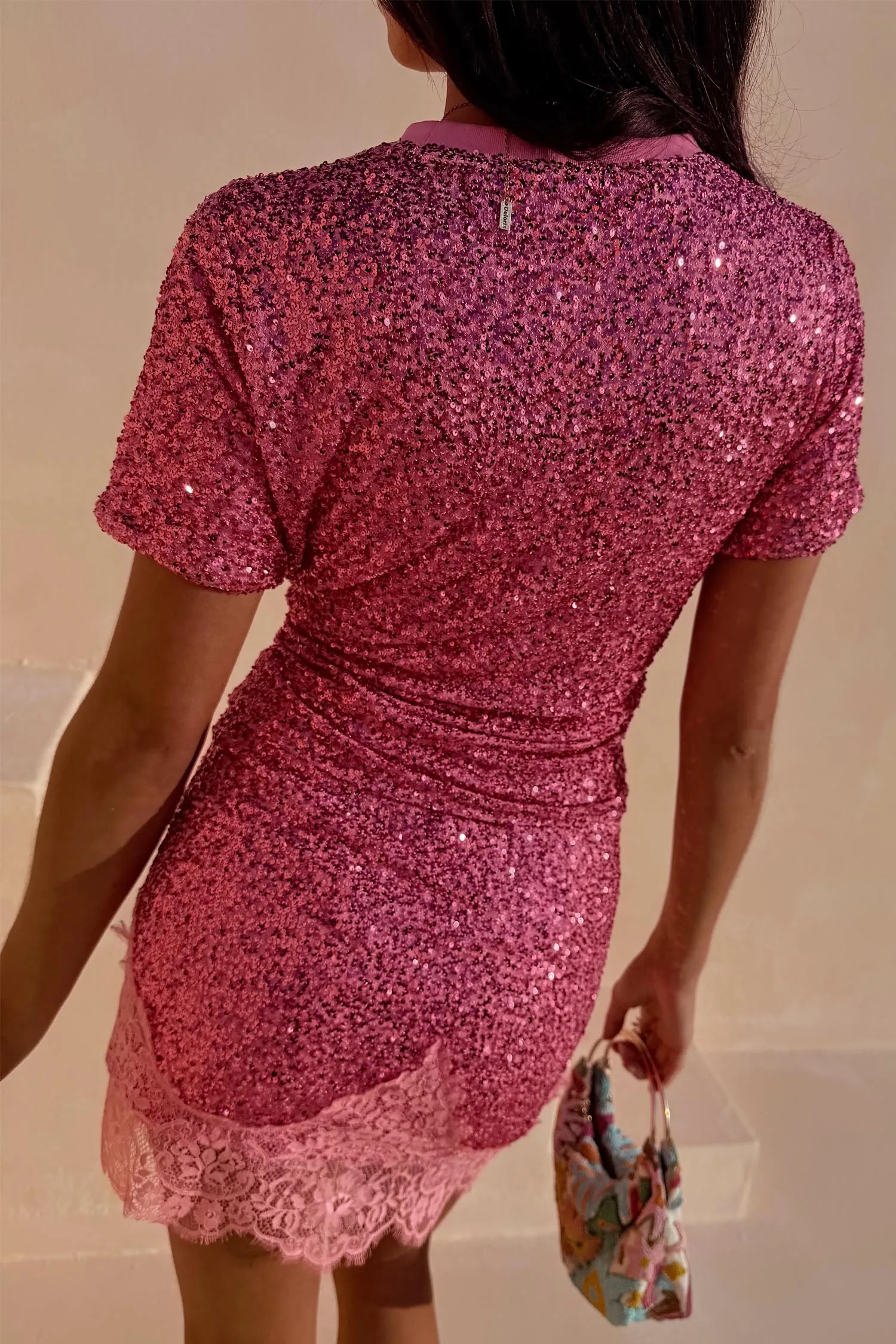 Pink Sequin T-Shirt sold by Never Fully Dressed product image thumbnail 4