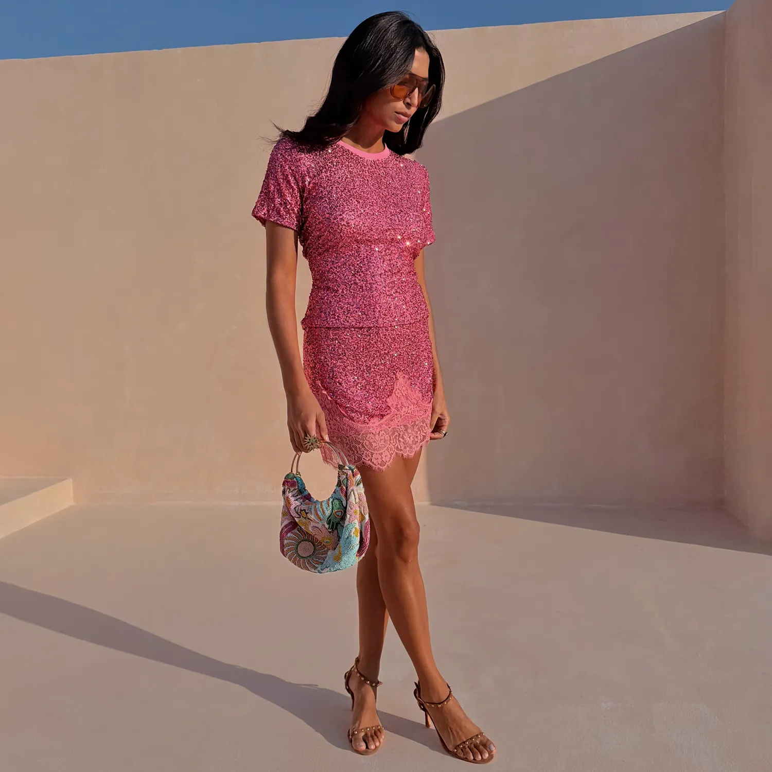 Pink Sequin T-Shirt sold by Never Fully Dressed