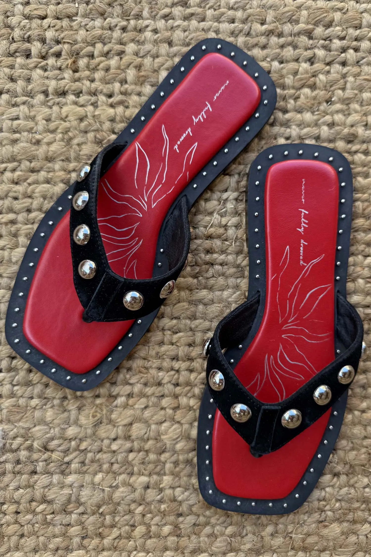 Black Leather Stud Sandals sold by Never Fully Dressed product image thumbnail 5