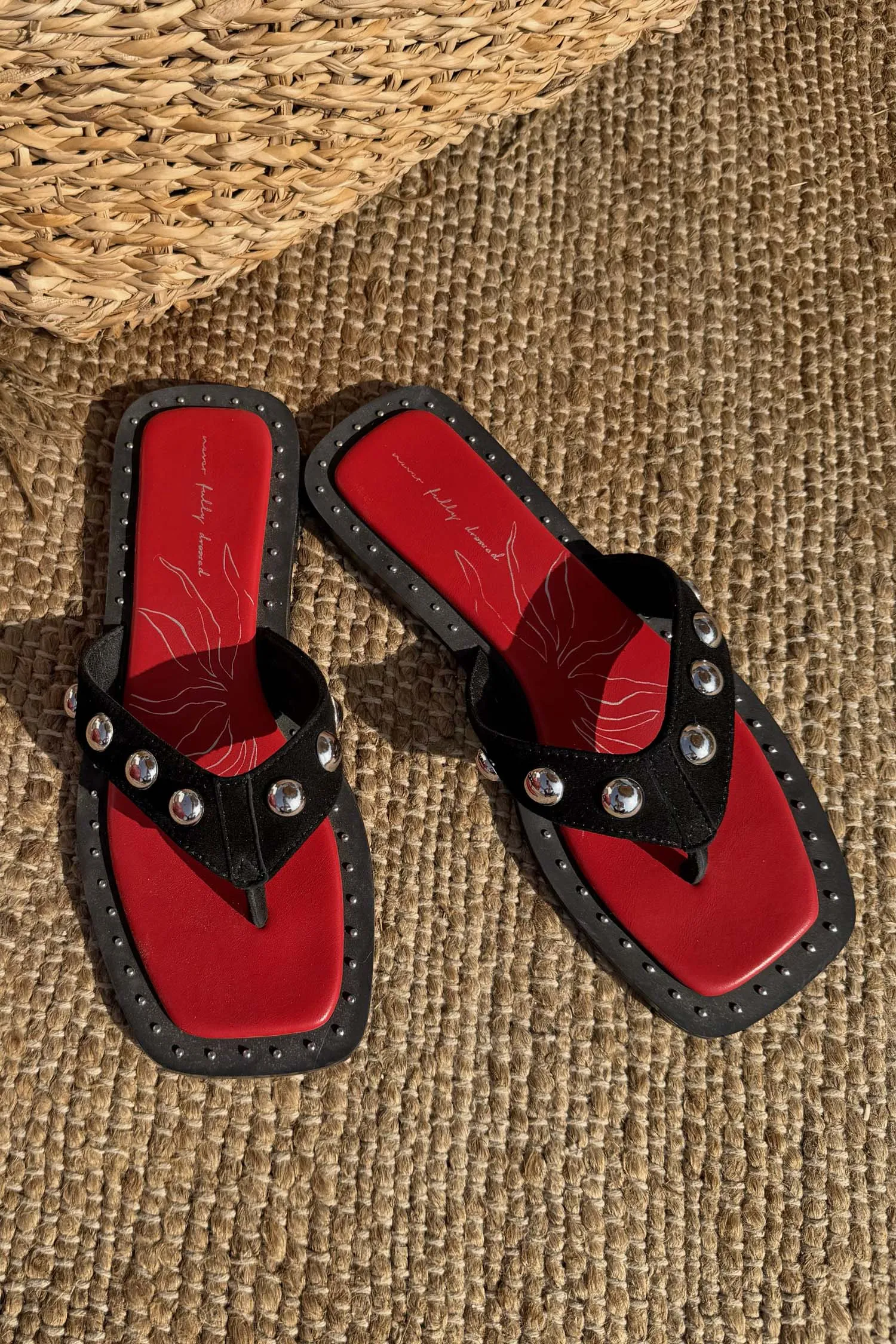 Black Leather Stud Sandals sold by Never Fully Dressed product image thumbnail 2