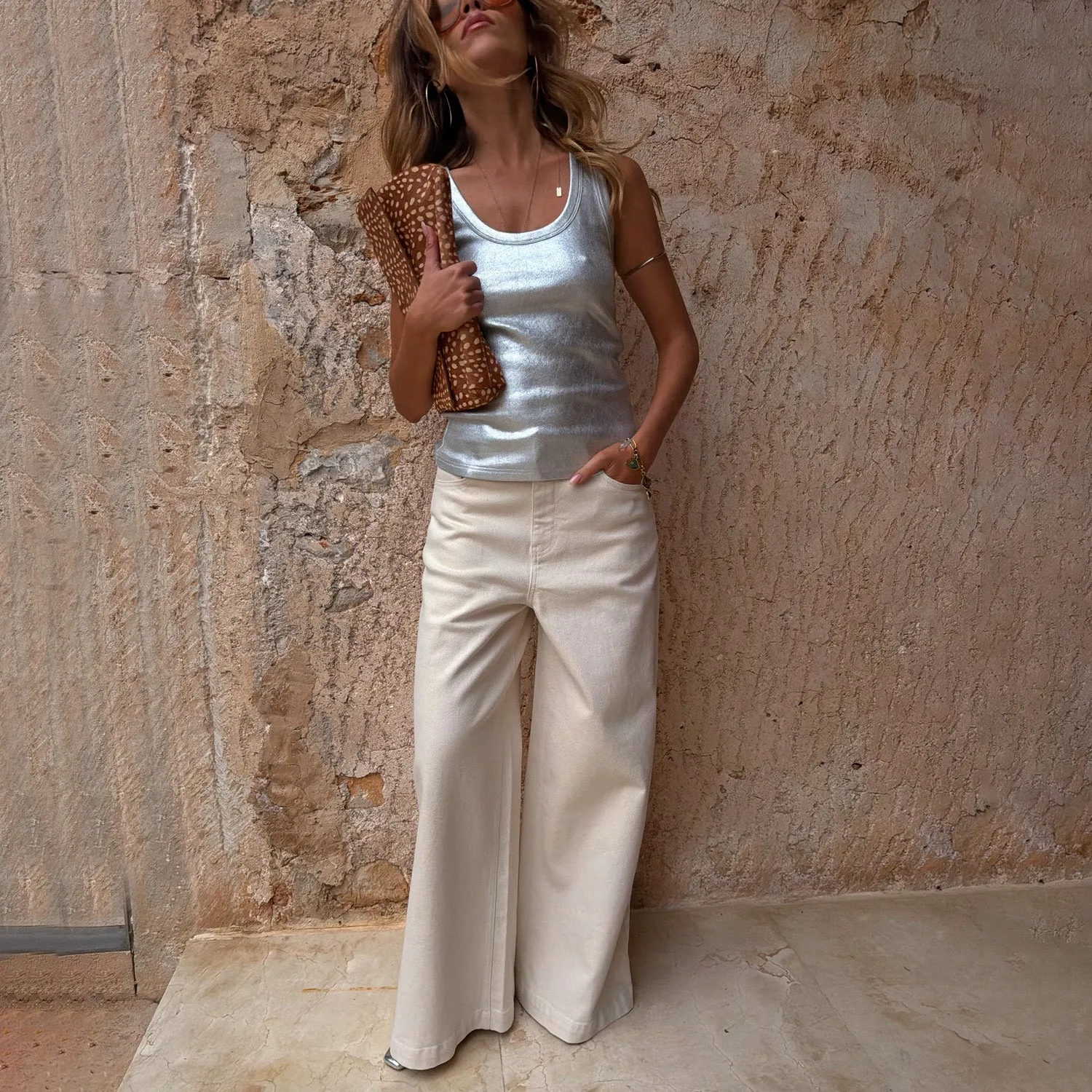 Ecru Jan Jeans sold by Never Fully Dressed