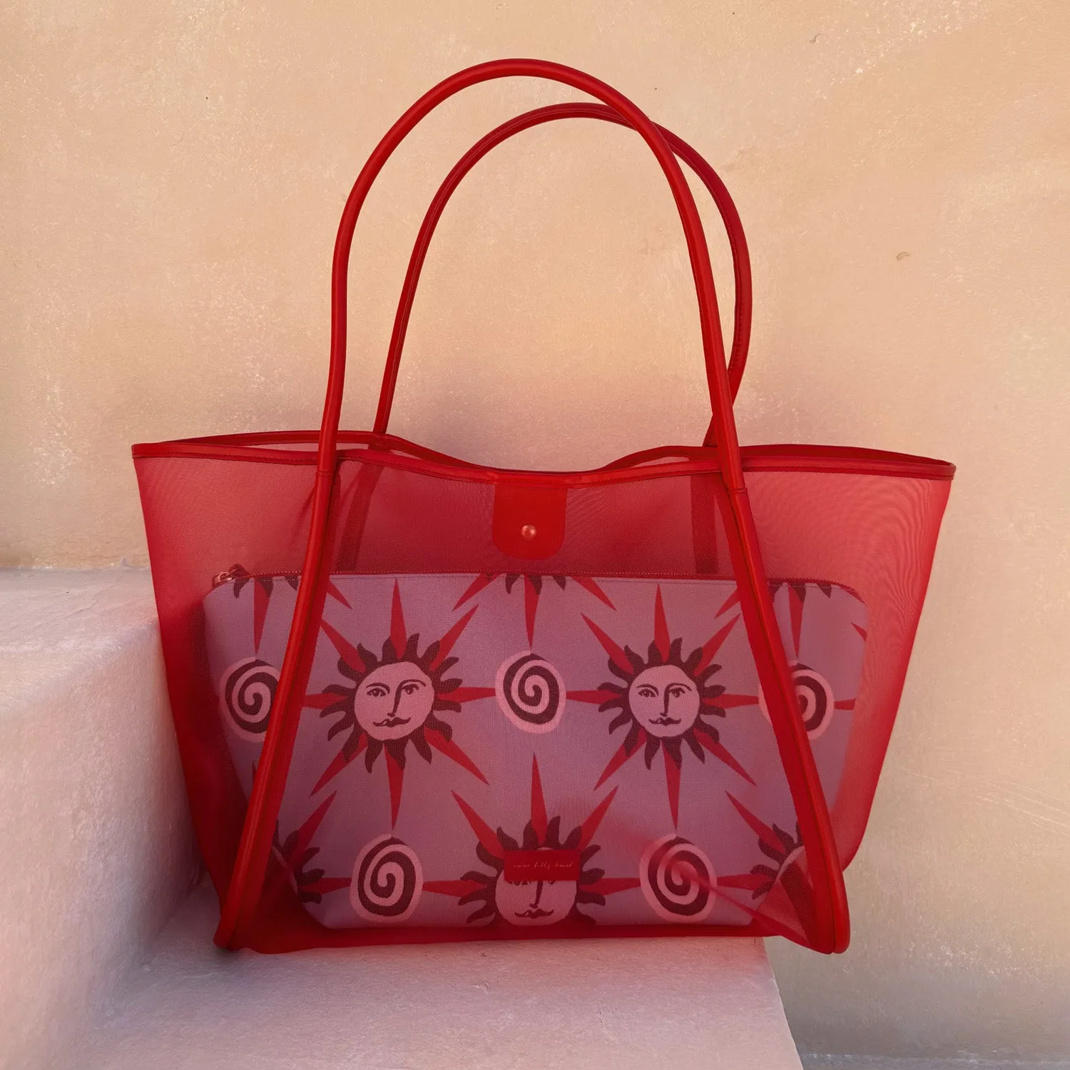 Red Mesh Tote Bag sold by Never Fully Dressed