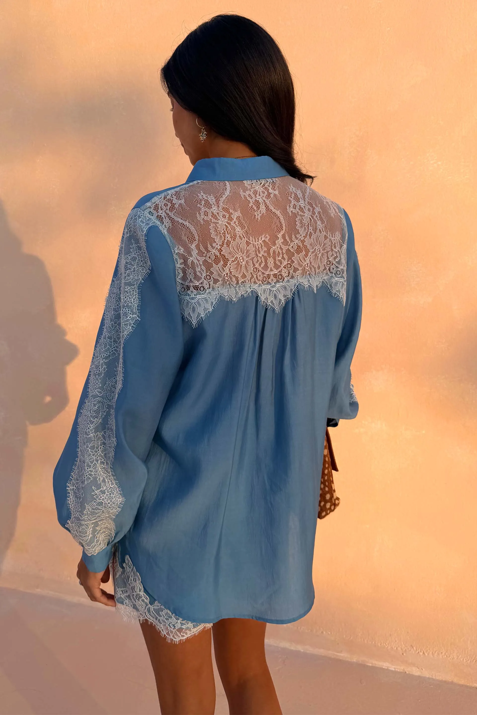 Blue Lace Marley Shirt sold by Never Fully Dressed product image thumbnail 4