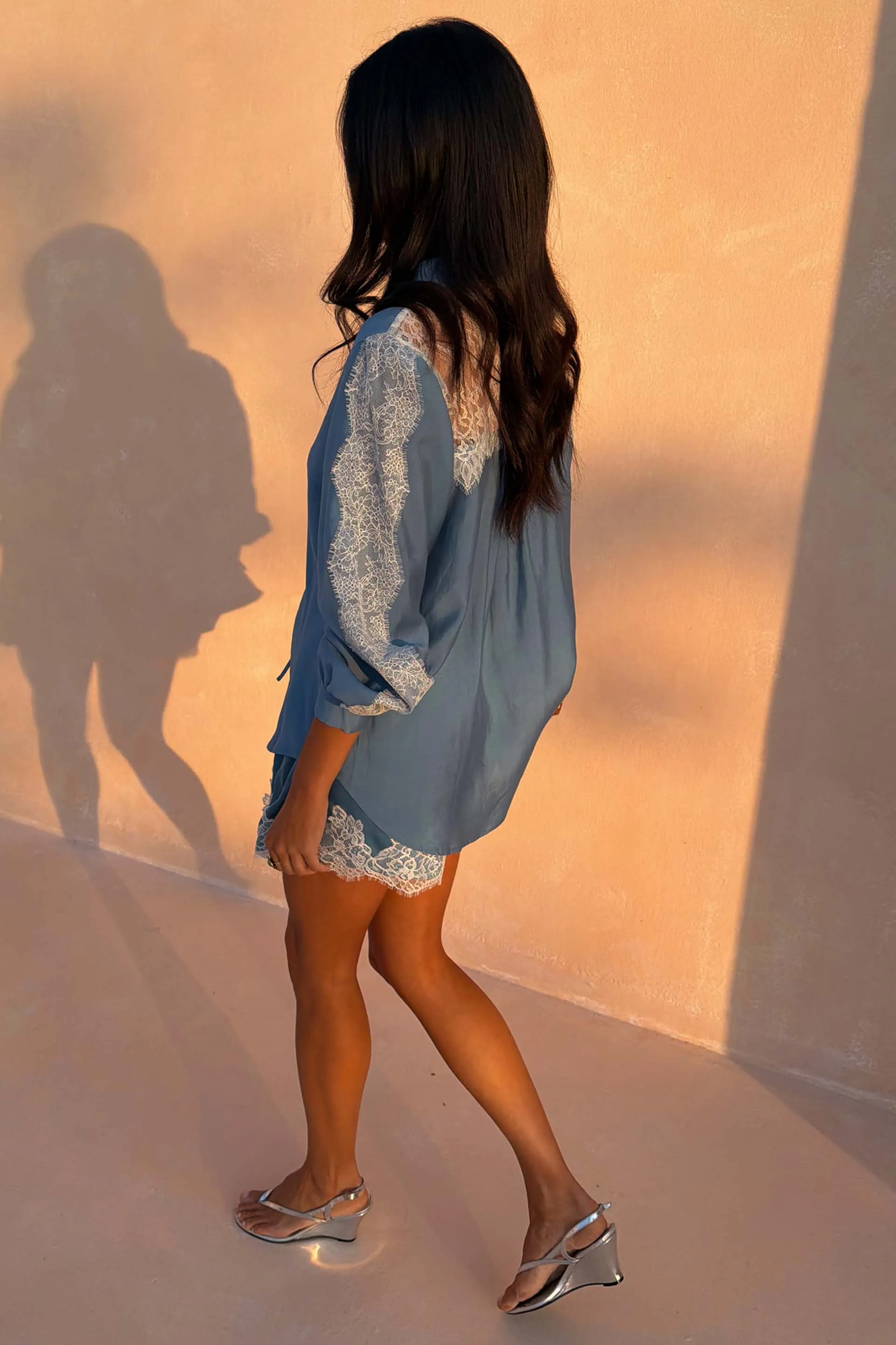 Blue Lace Marley Shirt sold by Never Fully Dressed product image thumbnail 3