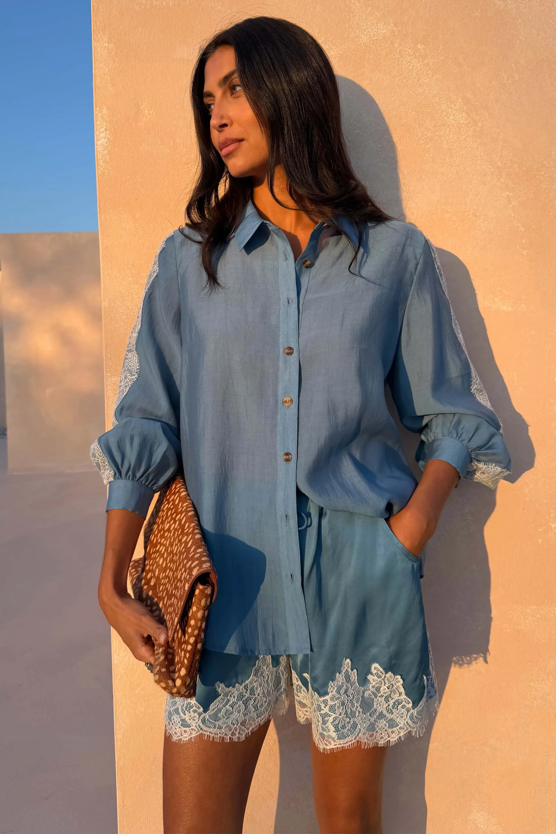 Blue Lace Marley Shirt sold by Never Fully Dressed product image thumbnail 5