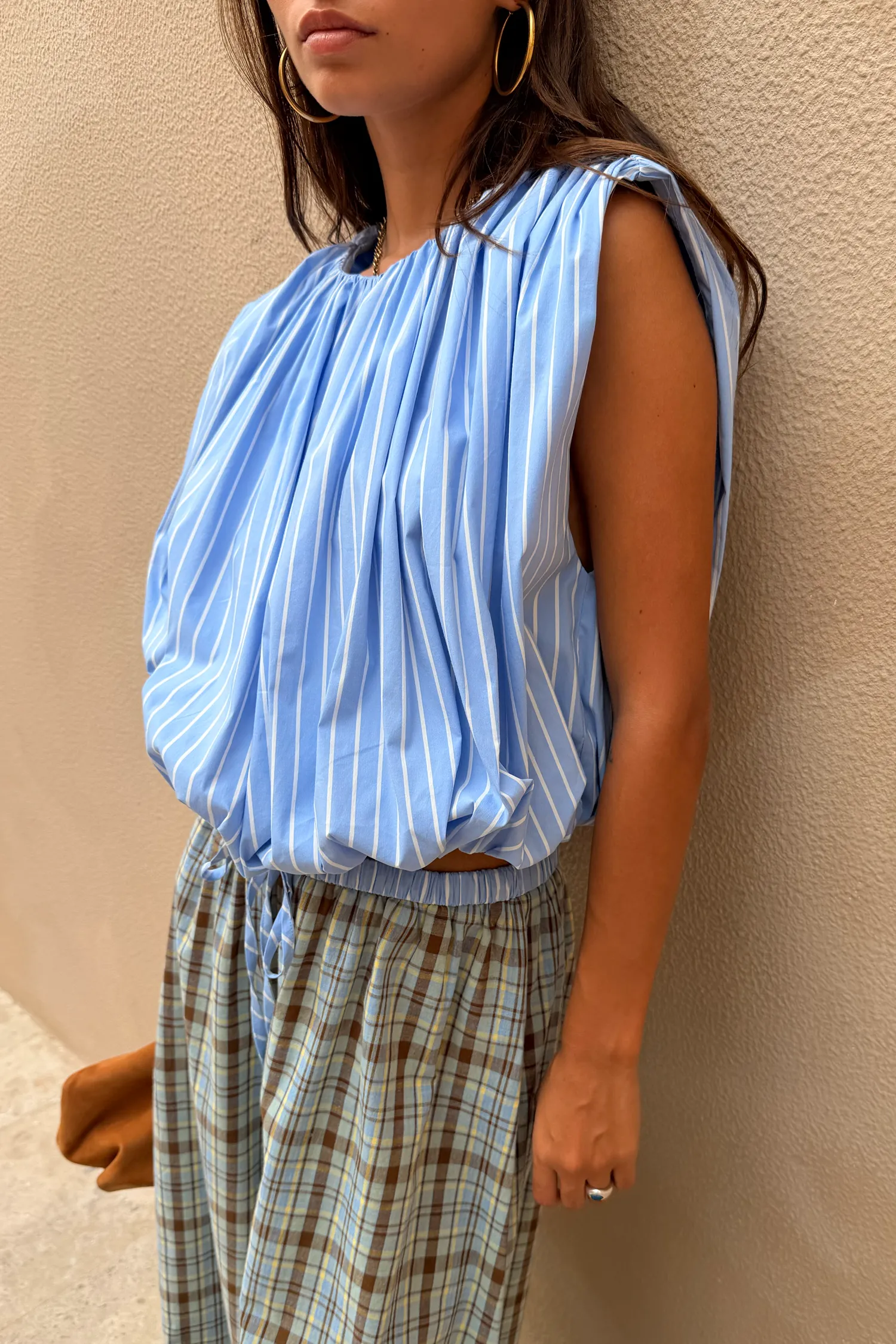 Blue Stripe Bubble Top sold by Never Fully Dressed product image thumbnail 2
