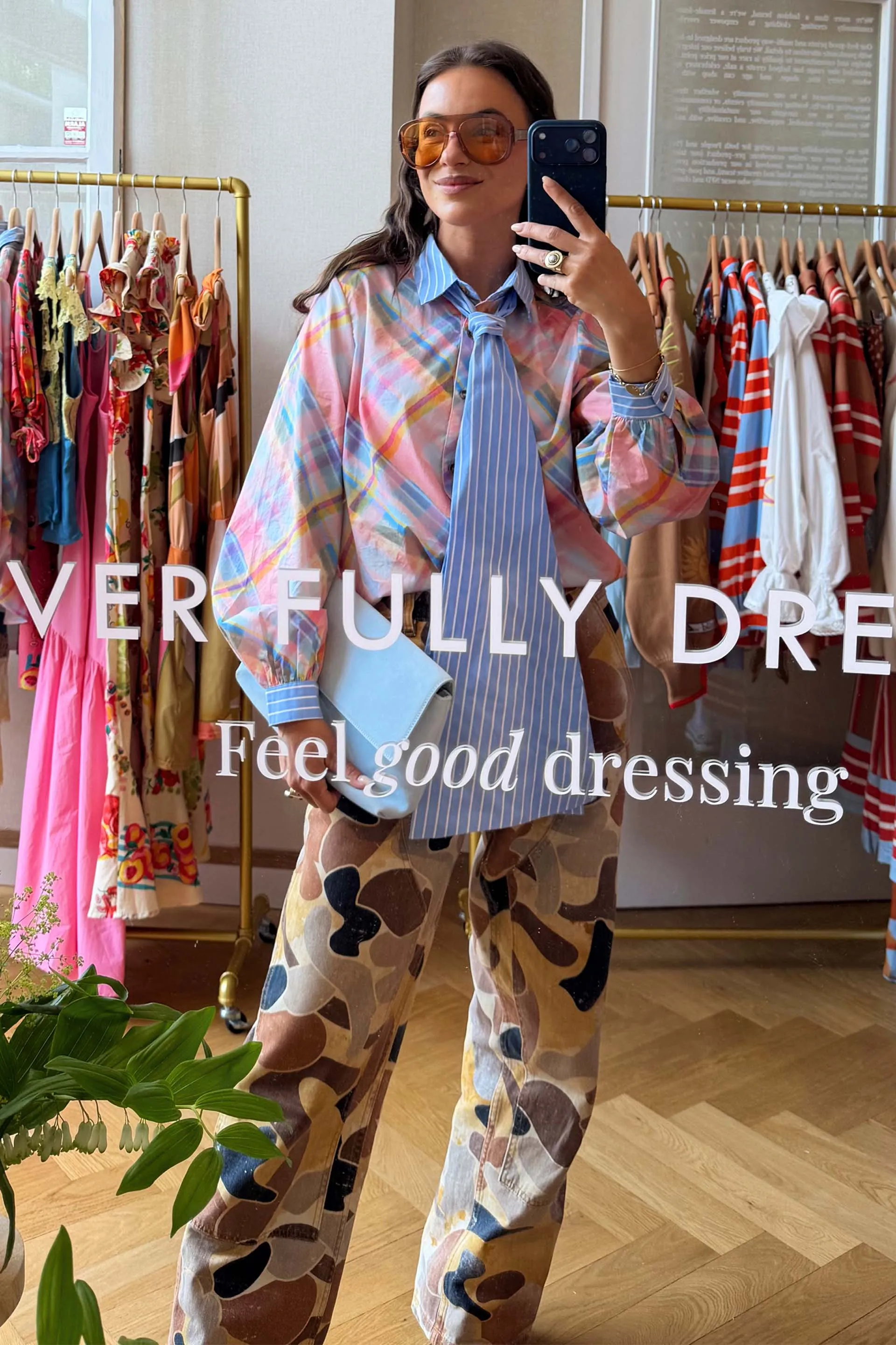 Check Shirt with Stripe Pussy Bow sold by Never Fully Dressed product image thumbnail 3