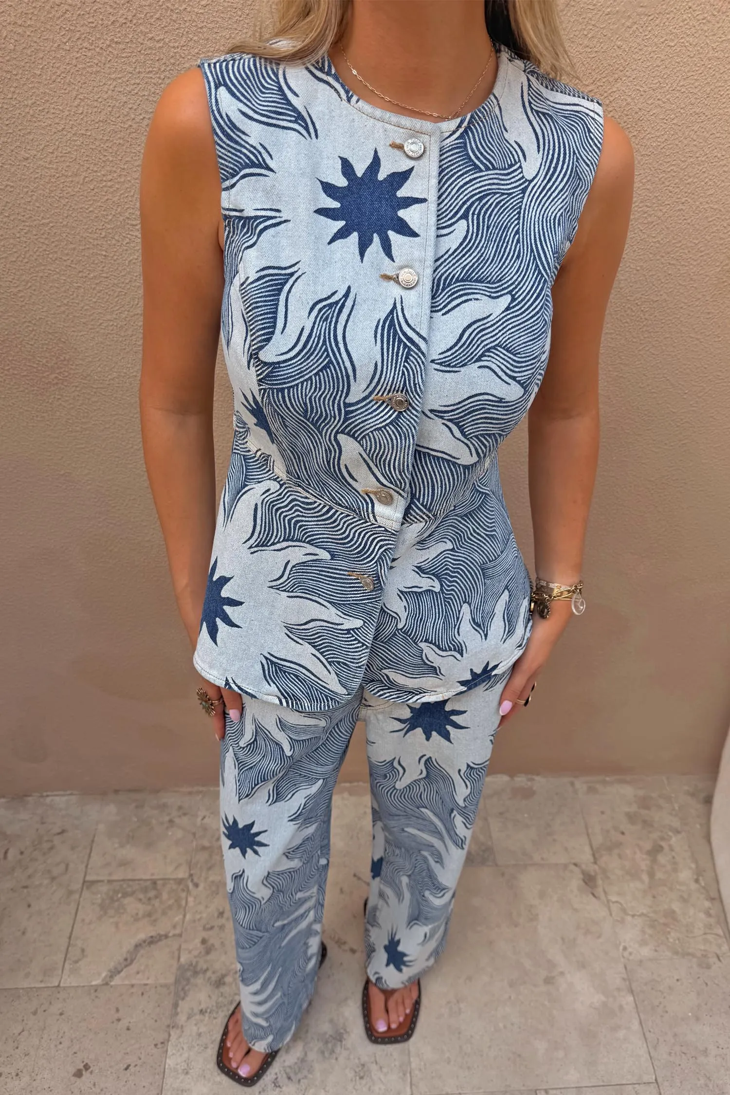 Soleil Denim Waistcoat sold by Never Fully Dressed product image thumbnail 3