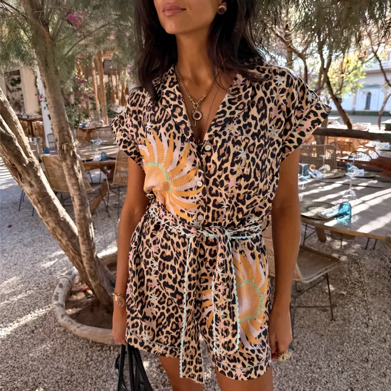 Leopard Print Playsuit made by Never Fully Dressed