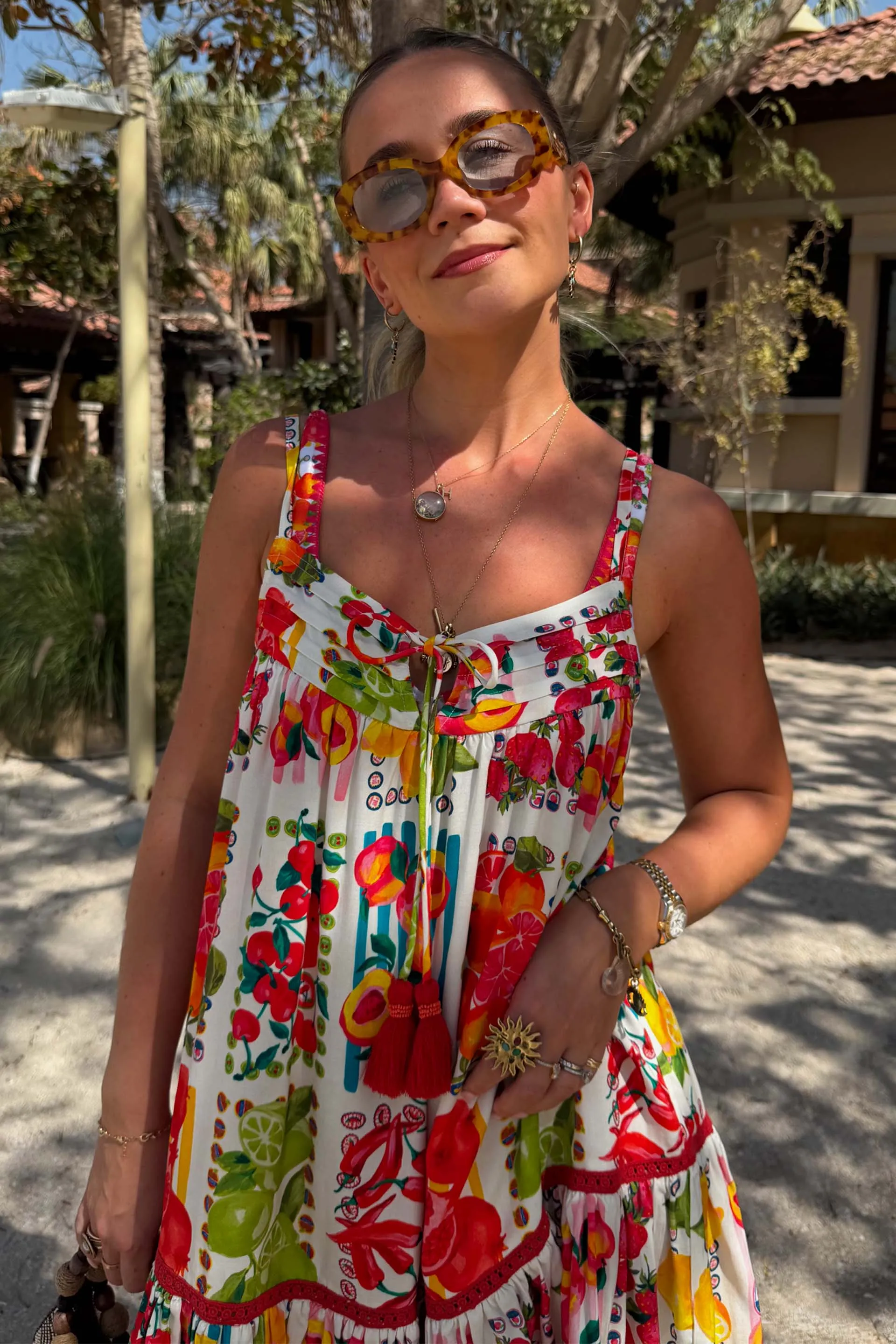 Fruit Stamps Mini Dress sold by Never Fully Dressed product image thumbnail 3