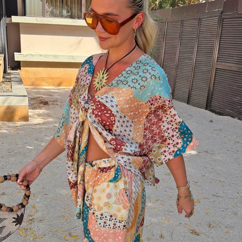 Morocco Tie Front Top made by Never Fully Dressed