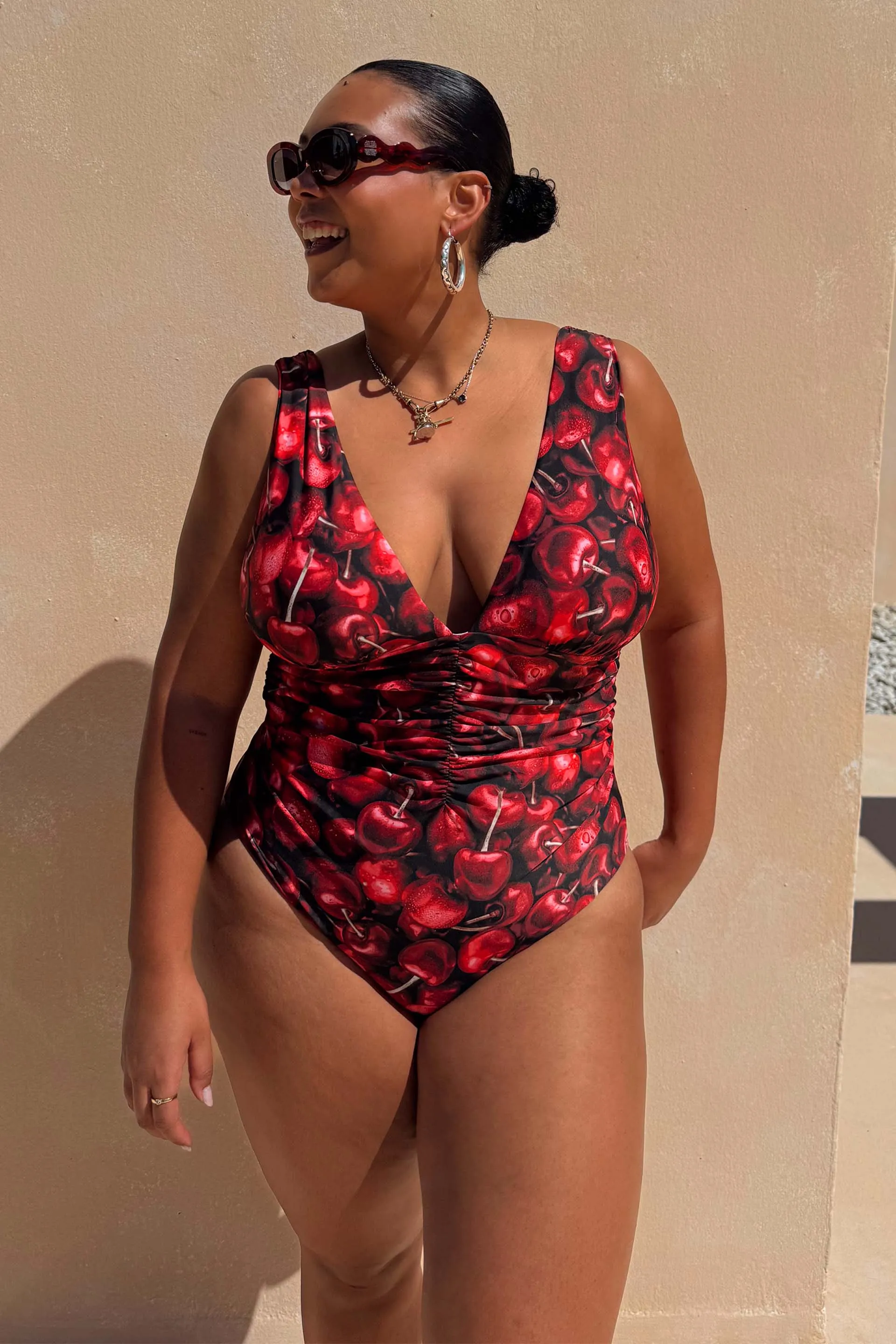 Black Cherry Plunge Suit sold by Never Fully Dressed product image thumbnail 4