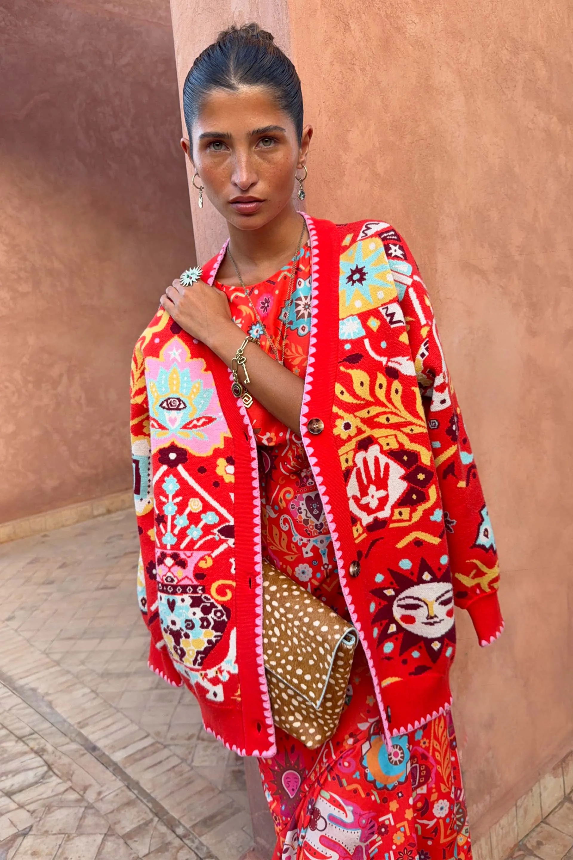 Tomato Tapestry Martha Cardigan sold by Never Fully Dressed product image thumbnail 3