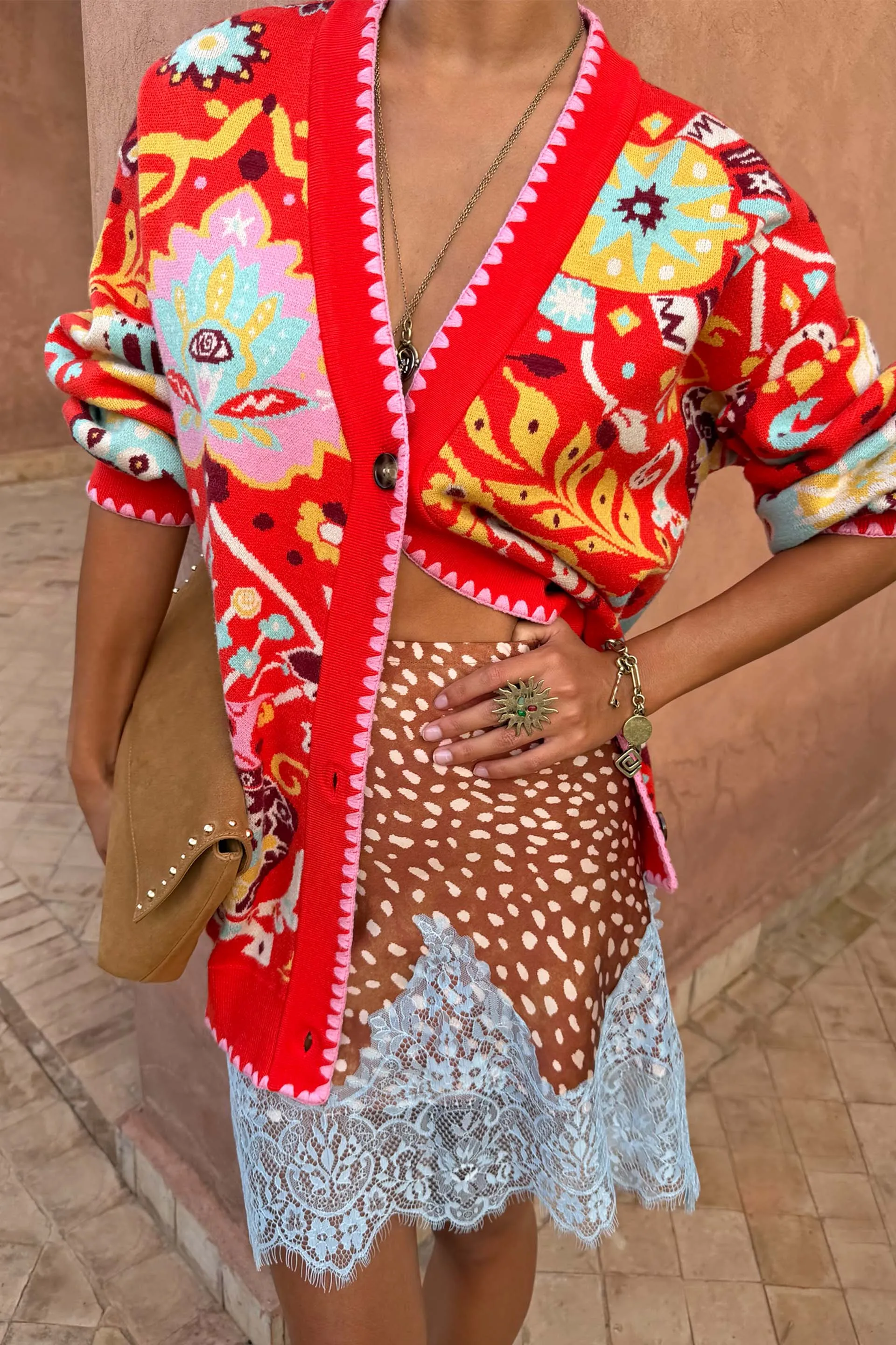 Tomato Tapestry Martha Cardigan sold by Never Fully Dressed product image thumbnail 2