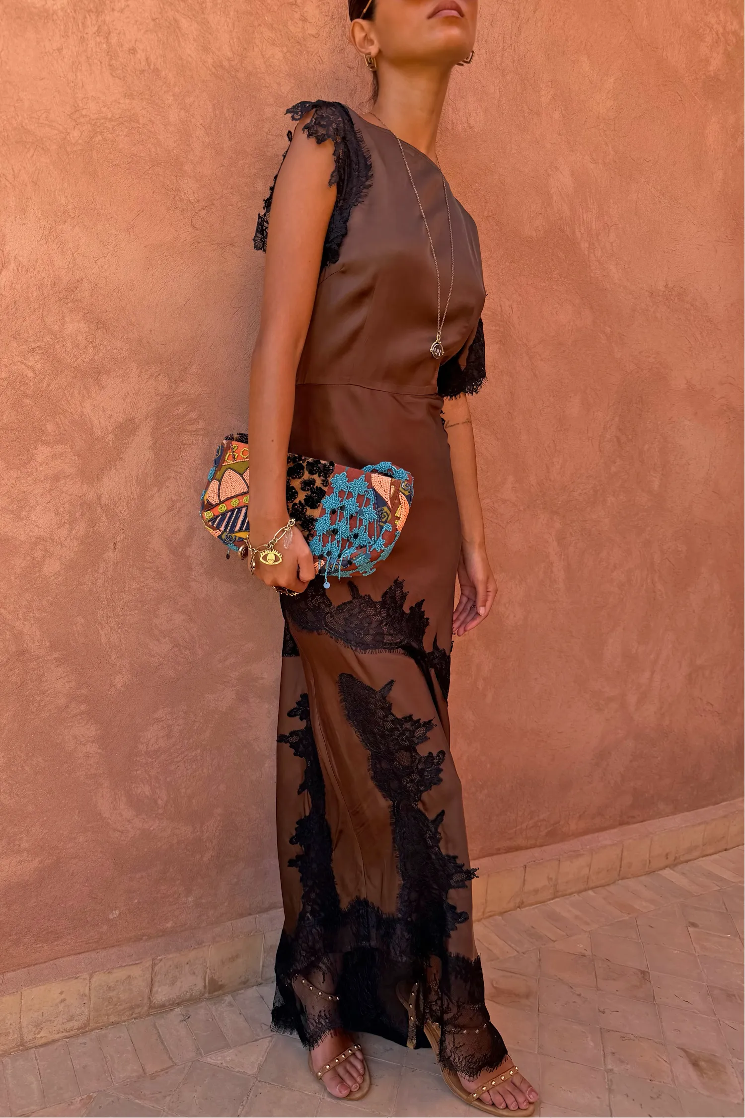 Chocolate and Black Lace Fearne Dress sold by Never Fully Dressed product image thumbnail 3