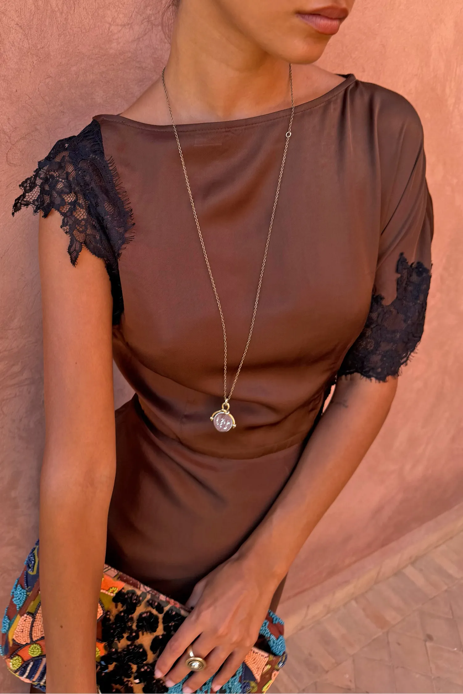 Chocolate and Black Lace Fearne Dress sold by Never Fully Dressed product image thumbnail 4