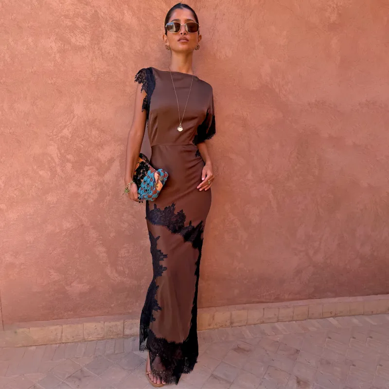 Chocolate and Black Lace Fearne Dress made by Never Fully Dressed